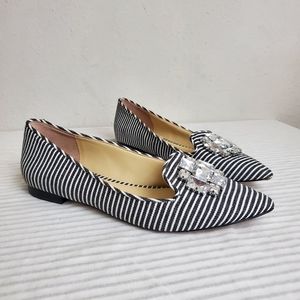 SOLE / SOCIETY Libry Jewel Striped Flats Sz 7.5!